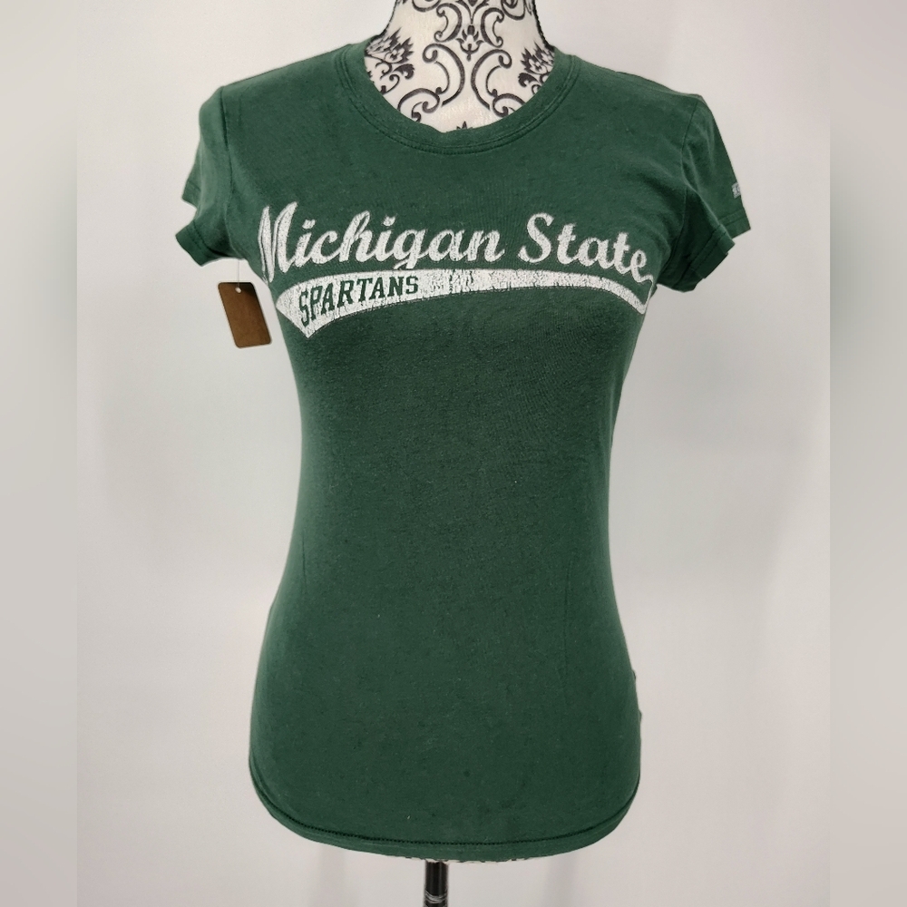 Soffe Women's Green Michigan State Spartans Tee Shirt Size Small